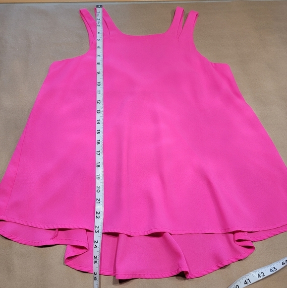 Flying Tomato Size S Bright Hot Pink Split Strap A-Line Tank / Sleeveless Blouse - Picture 8 of 10